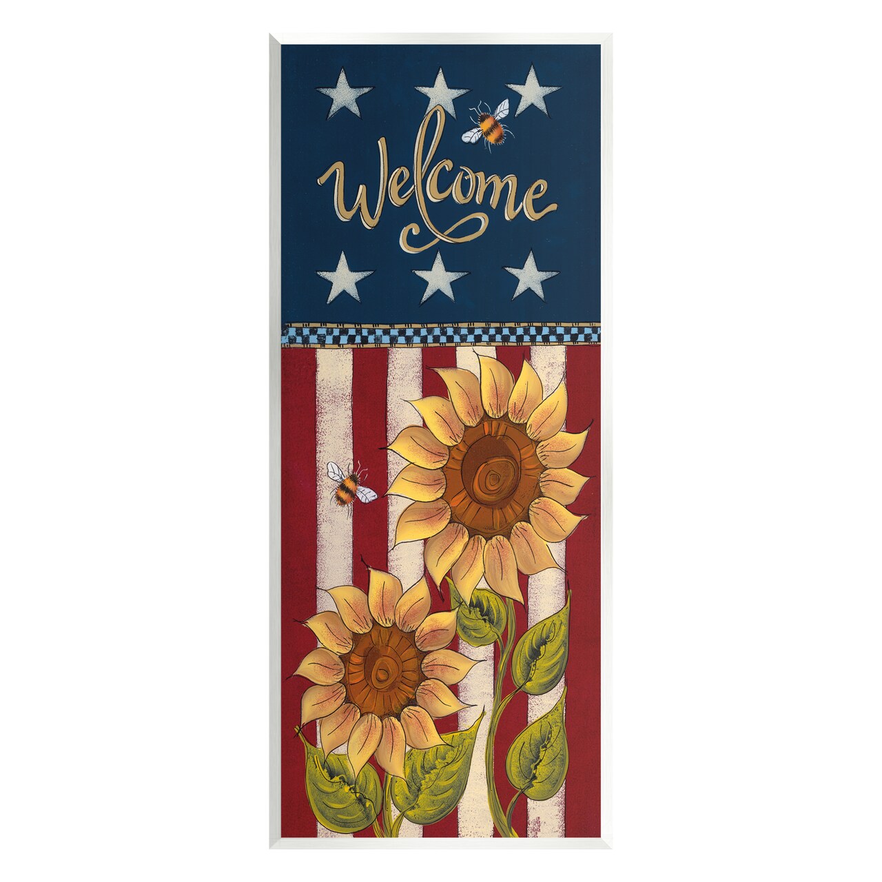 Stupell Industries Americana Welcome Country Sunflowers Wall Plaque Art
